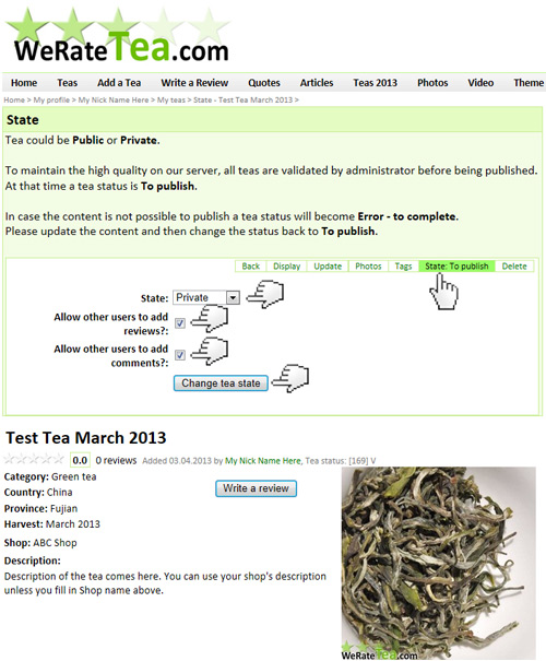  Public or Private tea catalogues on WeRateTea.com 